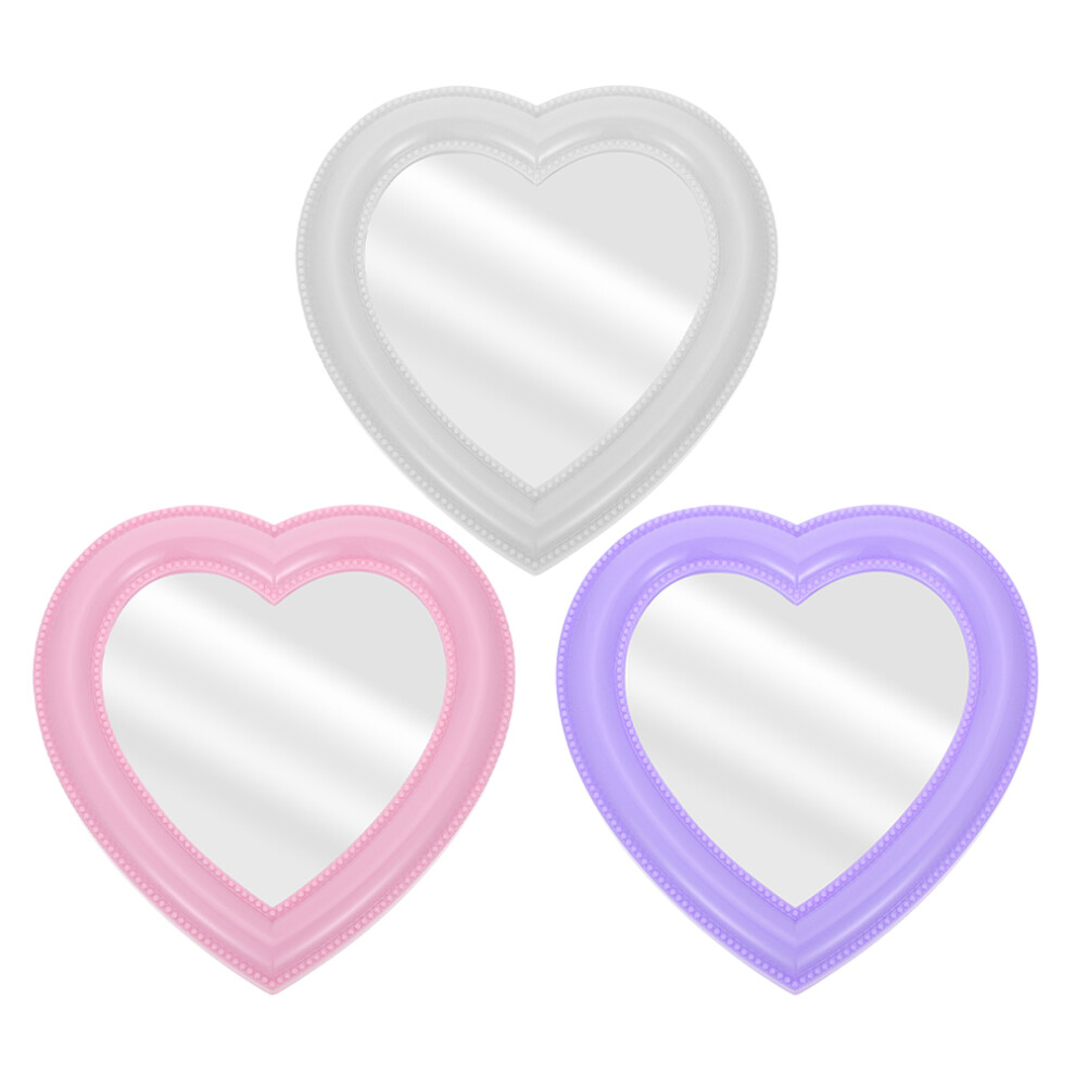 Iplusmile 3Pcs Heart Wall Desktop Travel Mirror For Love Decor And Cosmetics