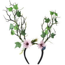 tree branches headband with simulated flowers for party cosplay decor
