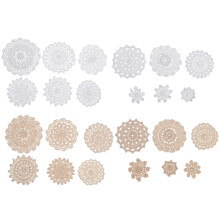 24pcs handmade crochet flower lace appliques for headbands hats clothes