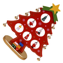 Rode Houten Kerstboomhanger Duurzame Natuurlijke Kerstdecoratie