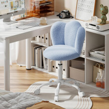 (Velvet, Blue) Office Chair, Adjustable Height Swivel Chair