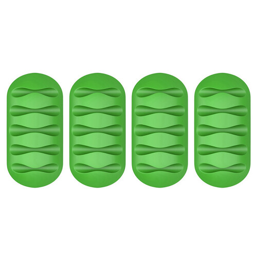 4Pièces Clips De Gestion De Câbles En Silicone, Support Vert