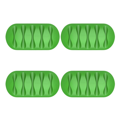 4Pièces Clips De Gestion De Câbles En Silicone, Support Vert 2