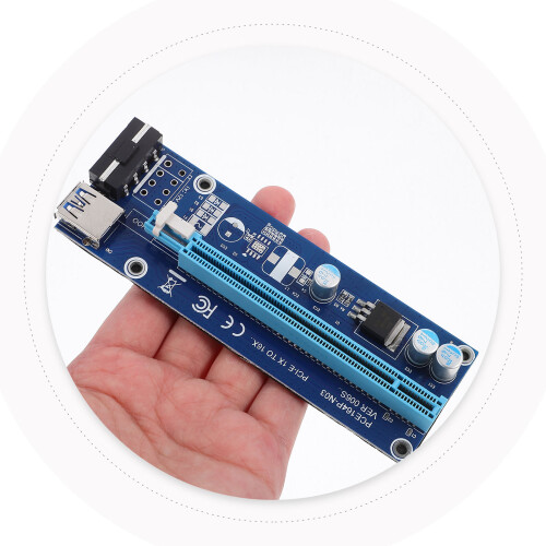 1Set GPU Pci-E 1X 16X Extender Met Montagegaten Donkergroen 2