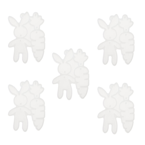 5pcs easter bunny molds for diy key pendants and hanging ornaments
