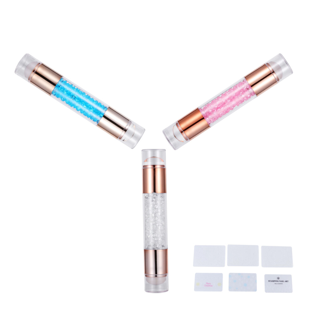 Artibetter 3Pcs Double-End Nail Art Stamper Tool For Manicure
