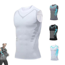 (2XL, white) Posture Corrector Vest For Men, Ionic Shaping Sleeveless Shirt Tw