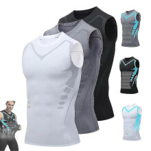 (S, 3colors Mix) Posture Corrector Vest For Men, Ionic Shaping Sleeveless Shirt Tw