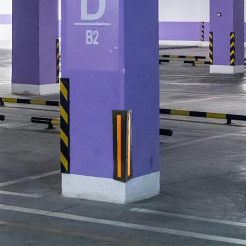 rubber corner guards with reflective strips for parking lots easy install 2