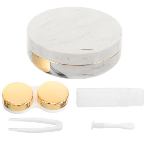 lens pearl case with mirror portable mini storage round container 2