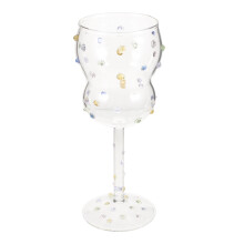 glass goblet with dot pattern for bar party use