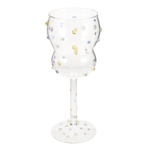 glass goblet with dot pattern for bar party use