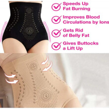 (L,Black)Ions Tech Unique Fibre Restoration Shaper, Graphene Honeycomb Vaginal Tighteningbody Shaping Briefs,fat Burning Tummy Tw