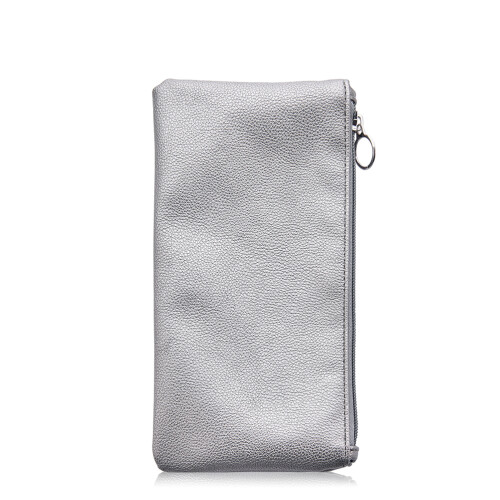 Schminktasche Silber PU Leder Wasserdicht Robust