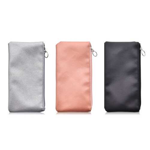 Schminktasche Silber PU Leder Wasserdicht Robust 1