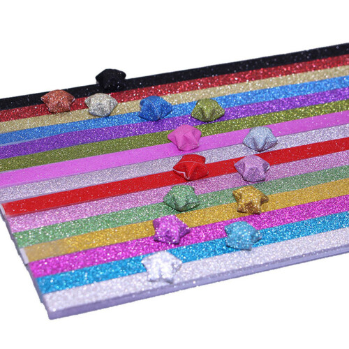 18 packungen glitzerstern-faltblätter, -papier bunt