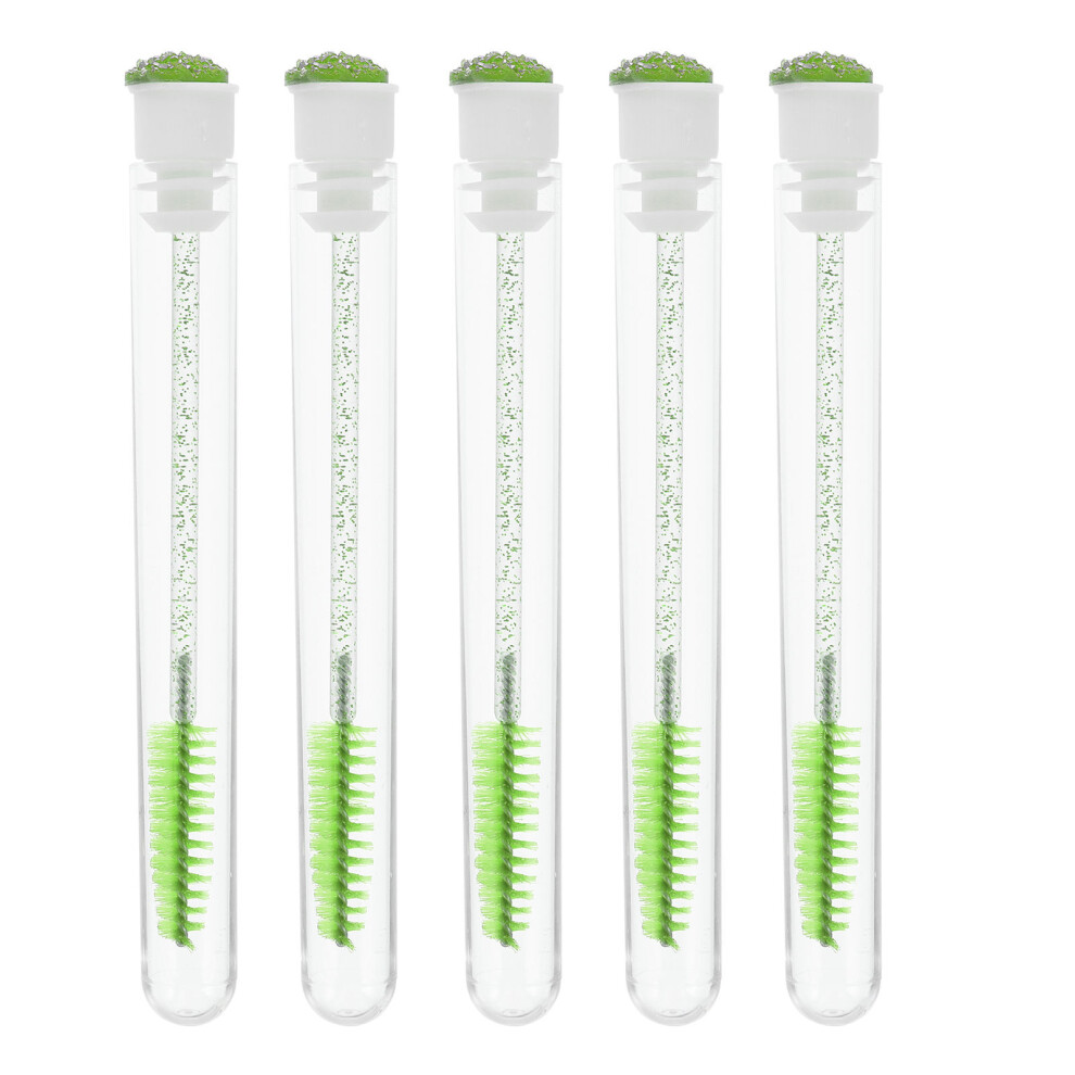 Inoomp 10Pcs Eyelash Extensions Brush Tube With Glitter Eyebrow Comb