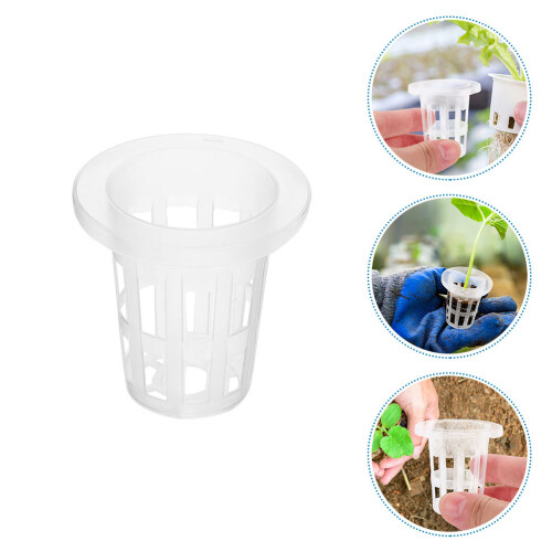 100pcs hydroponic net pots reusable plastic mesh cups for hydroponics 2