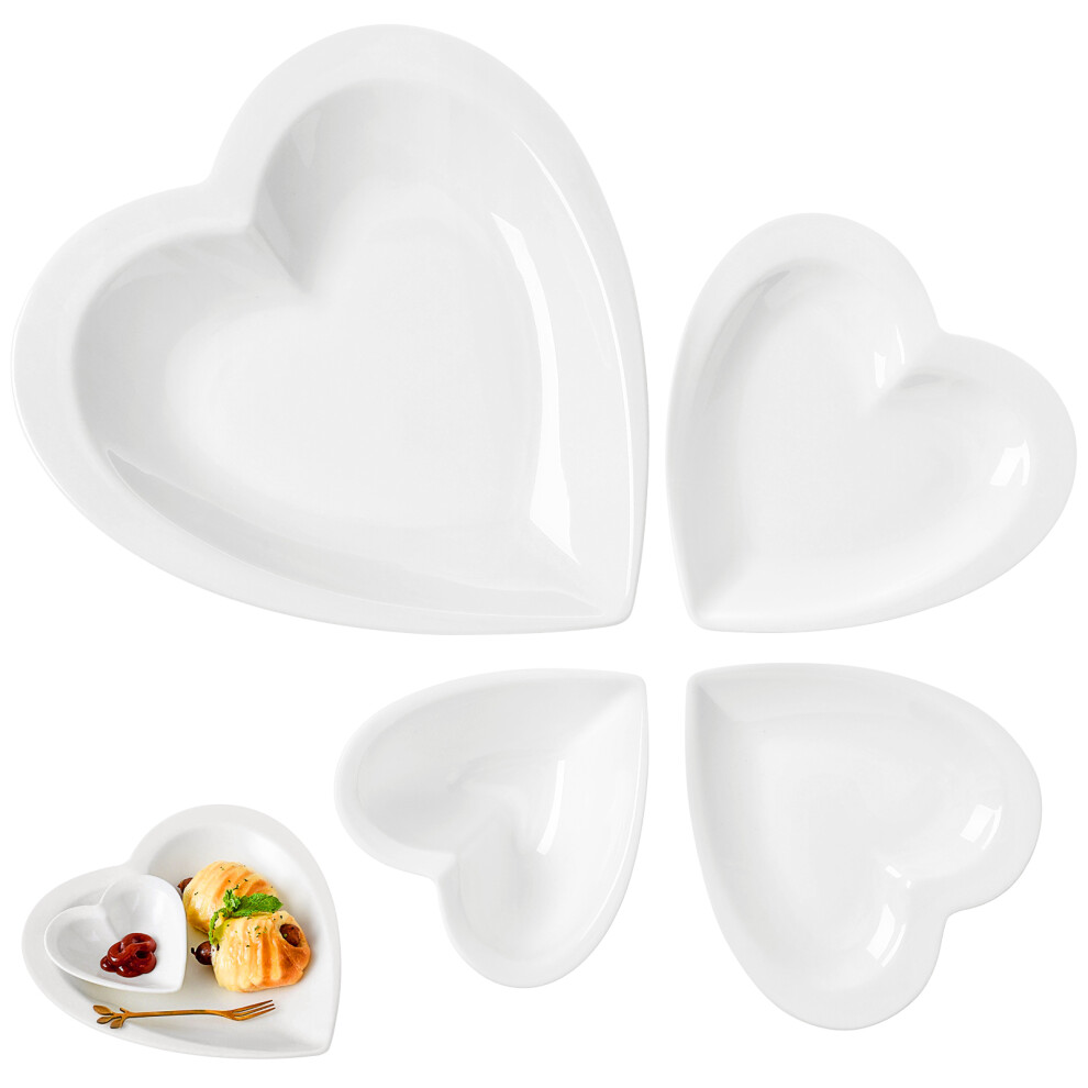 4 pcs ceramic heart-shaped bowls for desserts, salads, fruits, snacks-image-OPC-PKRY7R8-NEW