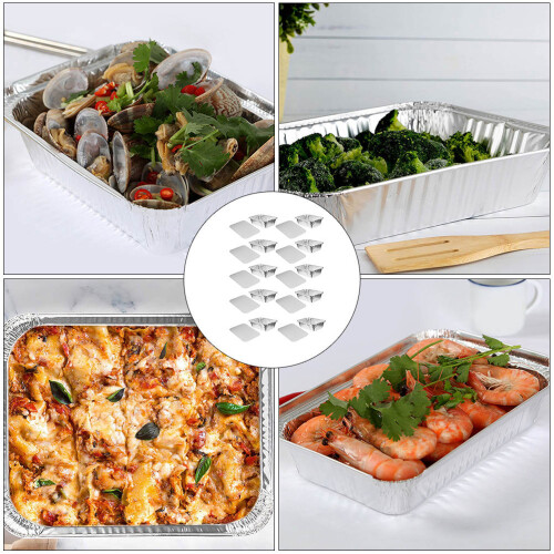 30pcs rectangular aluminum foil containers silver 1