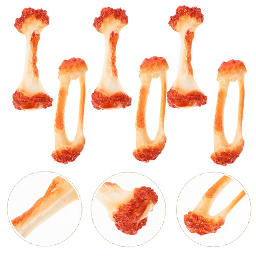 6pcs simulated chicken legs and fried wings bone models 2