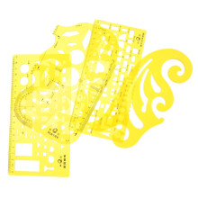 4pcs geometric painting templates for technical drawing and stenciling