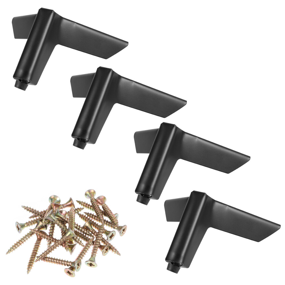 4Pcs High Strength Iron Sofa Bed Cabinet Legs Black Furniture Support 3302668406109