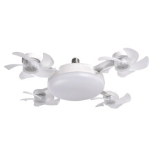 E26 Ceiling Fan Light 17-Inch Four Foldable Side Fans LED Light 3 Wind Speeds Adjustable Quiet