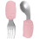 baby short handle spoon and stainless steel fork feeding set 4