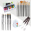 Pinselset 12 schwarze Aquarellpinsel 6 silberne 1