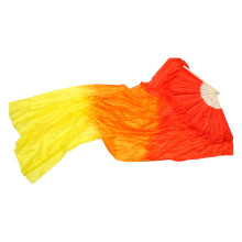 Faux Silk Belly Dance Fan Veils Long Folding Fans For Competitions And Classes For Studios 12-Inch Size Multi Color