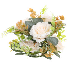2er set künstlicher rosenkranz kerzenhalter tischdekoration