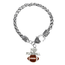 1St Kreatives American Football Buchstaben Anhänger Armband Braun