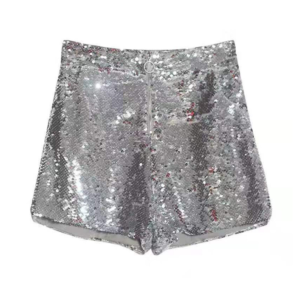 (Silver, S) Women Short Replacement Easy Matching Fashionable Bar Pant Clothes-image-OPC-PKRYRFG-NEW