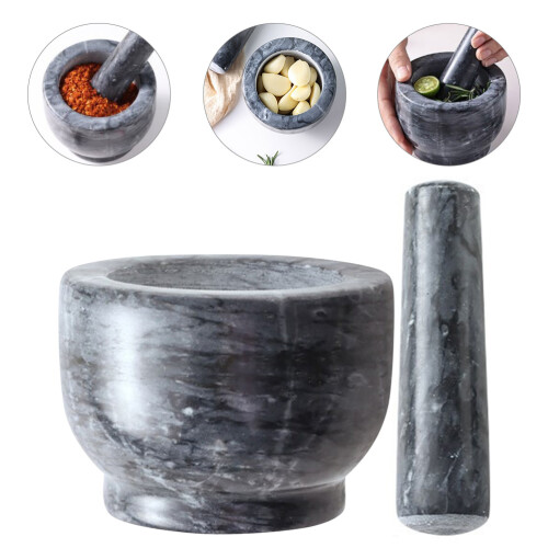 mortar pestle marble grinder set for kitchen use 2