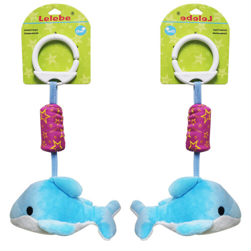 animal shaped hanging rattle for bedside dolphin sky blue 1