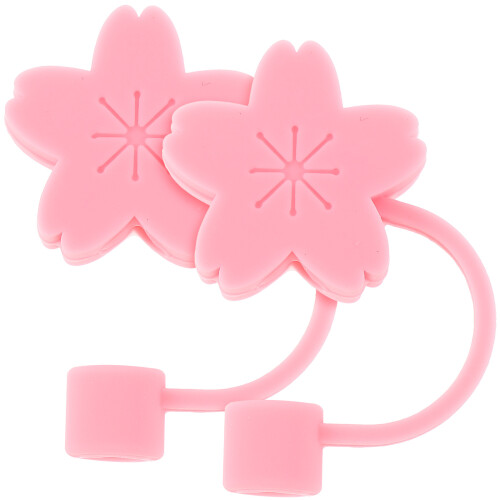 2Pcs Pink Silicone Drinking Straw Plug Dustproof Straw Protector