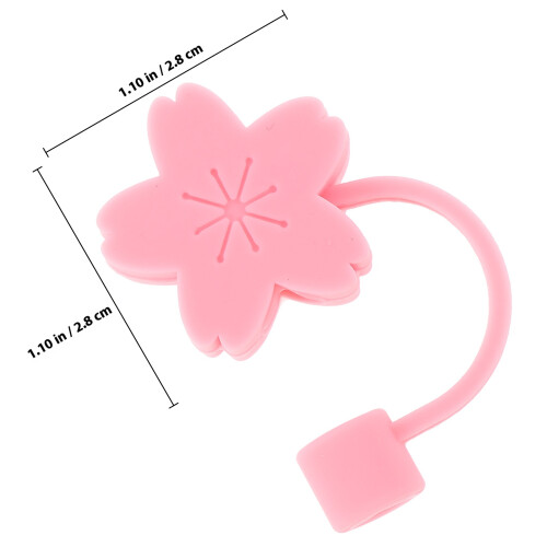 2Pcs Pink Silicone Drinking Straw Plug Dustproof Straw Protector 1