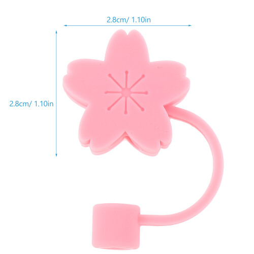 2Pcs Pink Silicone Drinking Straw Plug Dustproof Straw Protector 2