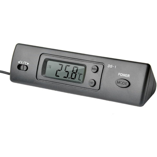 Car Thermometer Model-1 LCD Display C/F Clock Temperature Sensor Controller Indoor Outdoor Thermostat With Probe 1