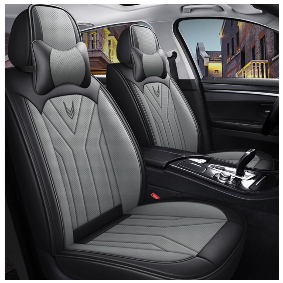 Car Seat Covers For Mercedes Benz Cls C257 2018-2022 220D 350D 400D 450 300D Waterproof Leather Deluxe Edition Black/Gray 9354506960872