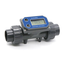 Digital Flowmeter DN25 Swimming Pool Water Treatment High Flow Clear Display Liquid Measurement Methanol Compatible