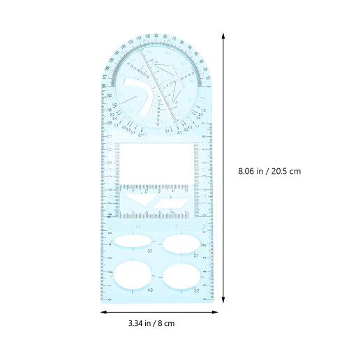 plastic student drawing ruler multifunctional geometric measuring tool 1