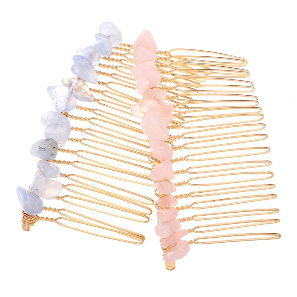 Villcase Unisex 2Pcs Female Hair Comb 20 Teeth Wedding Headwear Bride Accessory