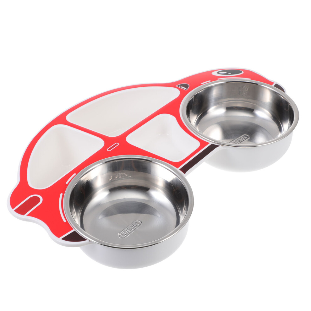 1Pc Stainless Steel Kids Food Compartment Plate Meal Service Plate Villcase