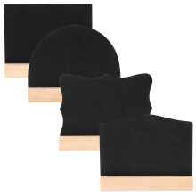 4Pcs Double Sided Chalkboard Sign With Wood Base