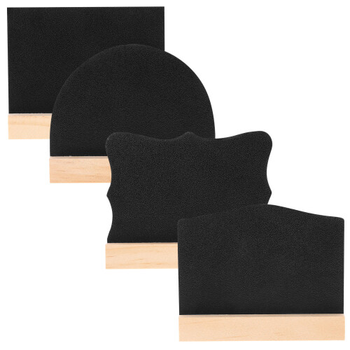 4Pcs Double Sided Chalkboard Sign With Wood Base