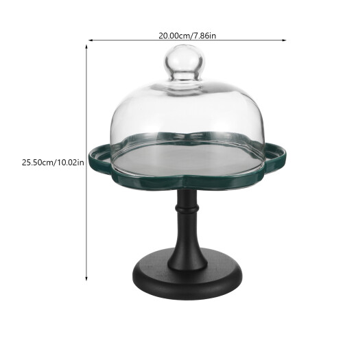 Ceramic cake stand with dome cover for dessert display and serving 2