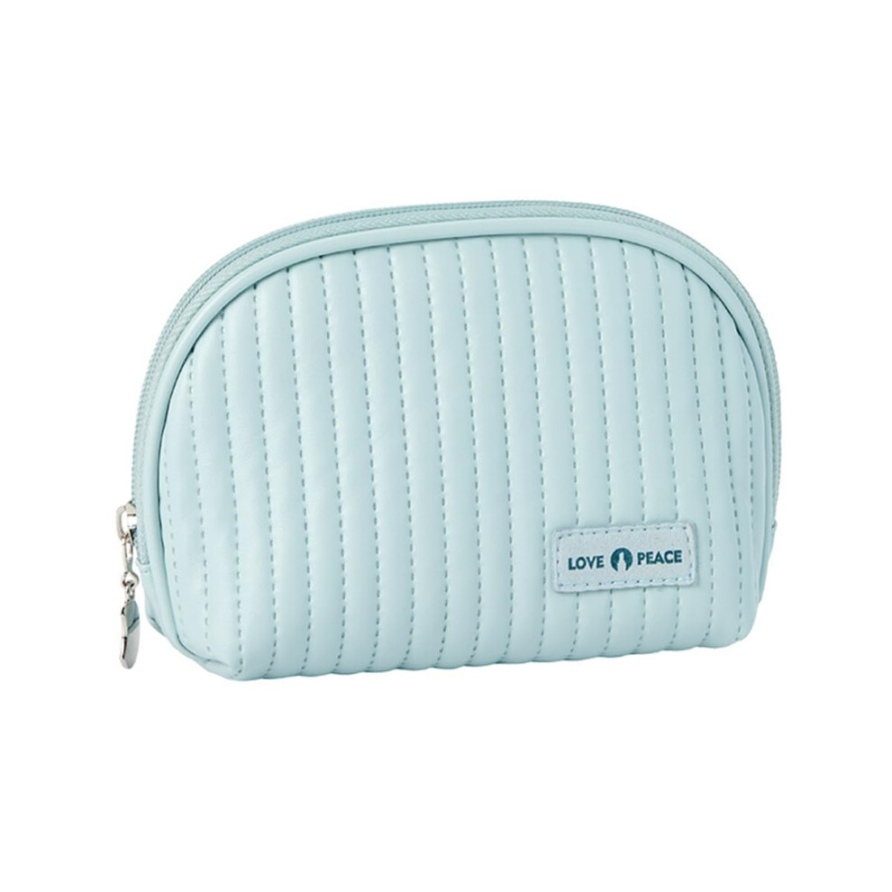 Blue Menstrual Pad Zipper Bag Pu Leather Period Bag Waterproof Napkin Pouch Portable Sanitary Napkin Storage Bag