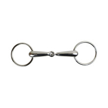 Loose Ring Single Jointed Snaffle Hollow Horse Riding Bit AKRS-2636 5.75'' Silver 5.75 Inch Mouth Model AKRS-2636